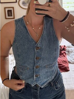 Old Navy Light Blue Denim Vest